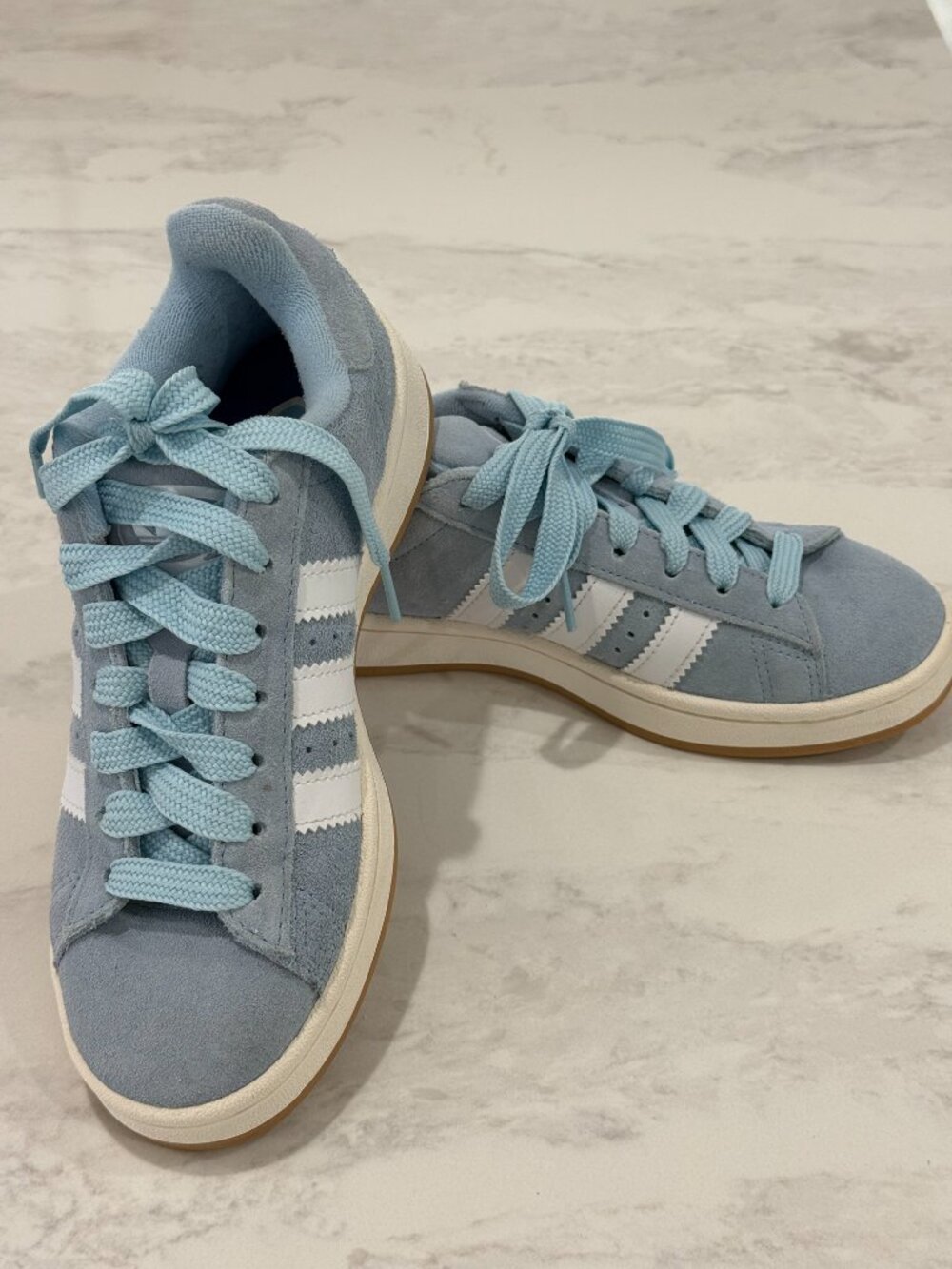 adidas Sneakers – Ash Blue/White Youth Size 5.5 (Fits Women's 7) - Like New